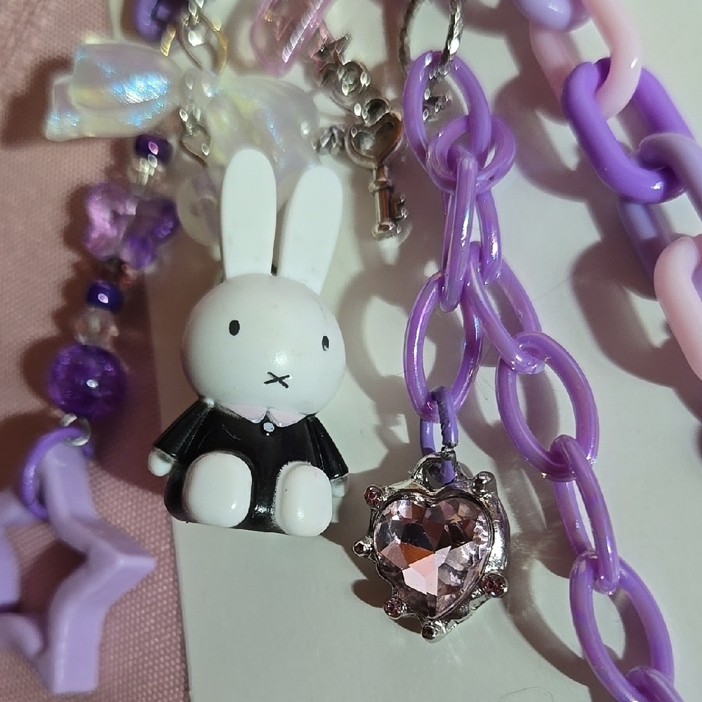 Cute Miffy Purple Bunny Keychain Charm💜
